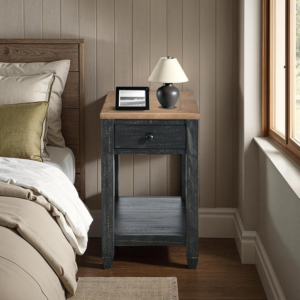 Martin Svensson Home Napa Farmhouse Chairside End Table with Charging Station...