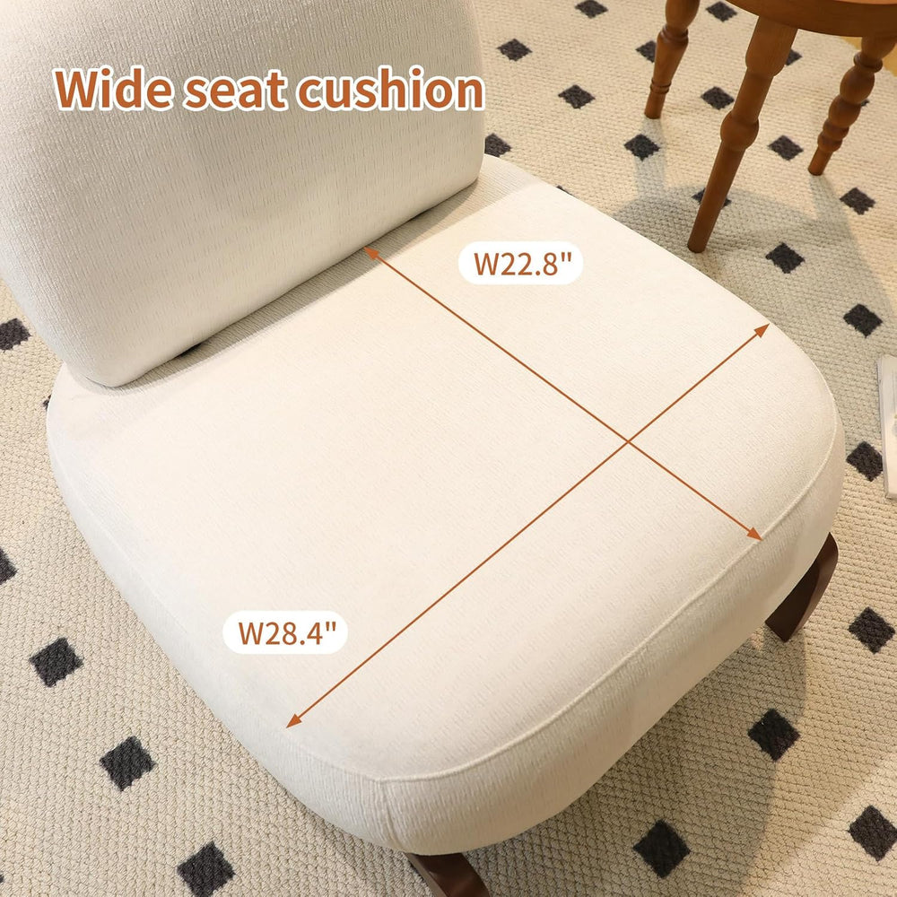 Modern Accent Chair Set of 2, Upholstery Glider Chair with Solid Wood Frame