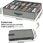 homyfort 28 Pairs Shoe Organizer Under Bed, Underbed Shoe Storage Boxes Bins, Organizador De Zapatos, Extra Large Zapateras Organizer, Grey, Set of 2