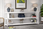 Tribesigns 71" Sofa Tables,Extra Long Couch Table, Narrow Long Console Table, Entryway Table,Sofa Table with 3 Tiers Storage Shelves (White)
