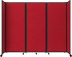 Versare Room Divider 360 Portable Wall Partition | Folding Panels | Large Freestanding Divider | Locking Wheels | Temporary Room Separator