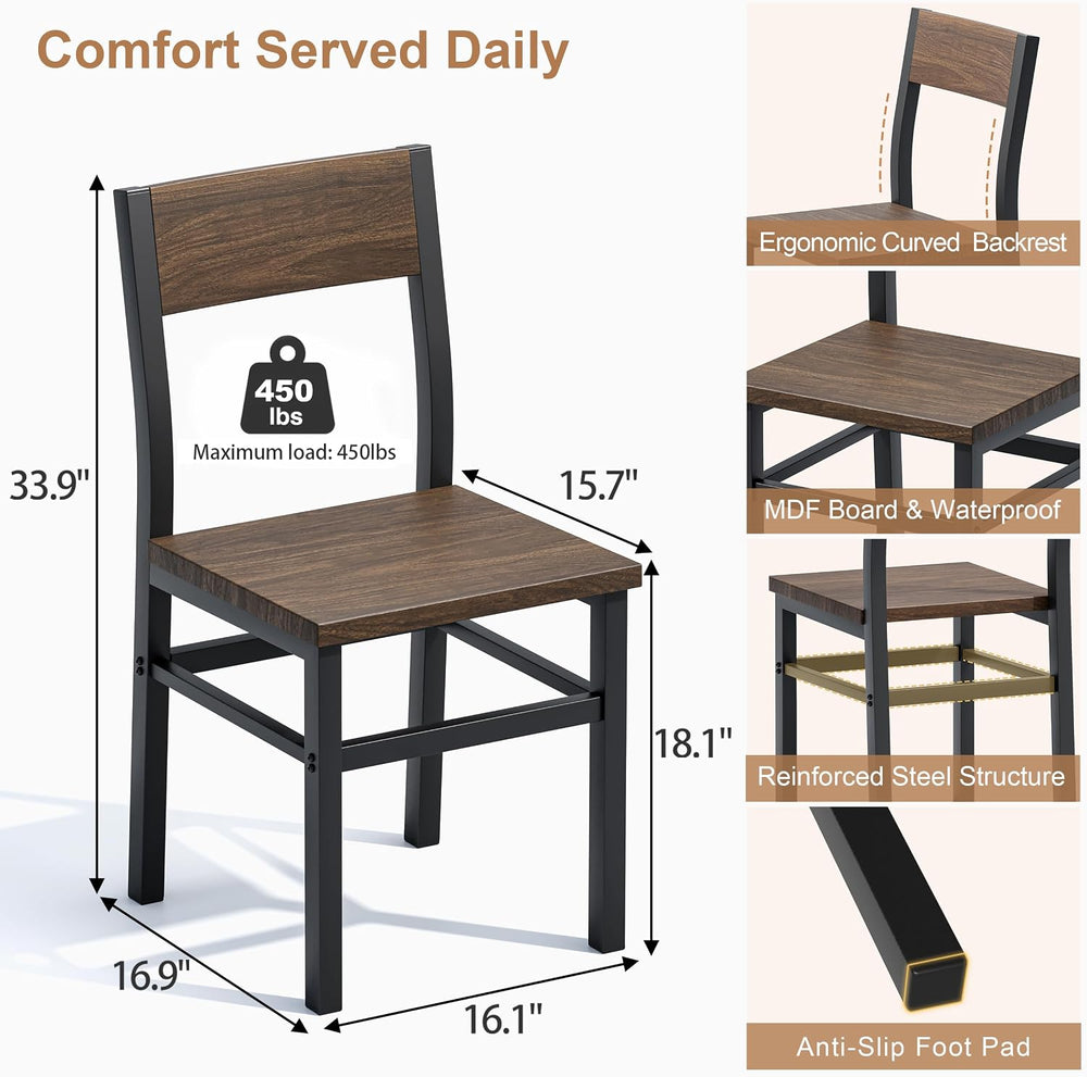 Extendable 5-Piece Dining Table Set for 4, 55"-70" Kitchen Table,4 ...