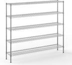 14" Deep x 72" Wide x 64" Height Wire Shelving Kit | 5-Tier | NSF Commercial Storage Rack Unit