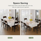 Feonase Dining Chairs Set of 6, Modern Kitchen Chairs with Ergonomic Backrest, MDF Board and Metal Legs, Dinner Chairs for Dining Room, Kitchen and Living Room, Espresso