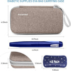 Insulin Cooler Travel Case,EVA Insulation Travel Medicine Kit with 2 Ice Packs for Diabetes Care,Insulin Pen and Other Diabetic Supplies (Brown)