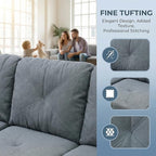 3-Piece L-Shaped Modular Leather Sofa – Convertible Sectional Couch with Movable Chaise & Storage Ottoman, Multi-Scene Use for Living Room, Apartment & Office, Dark Grey