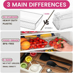 Criusia Large Drawer Organizer Bins 26 Pack | Complete 5 Size Clear Plastic Kitchen Drawer Organizers for Utensils | Bathroom Drawer Organizer Trays | Versatile for Makeup Office Organization