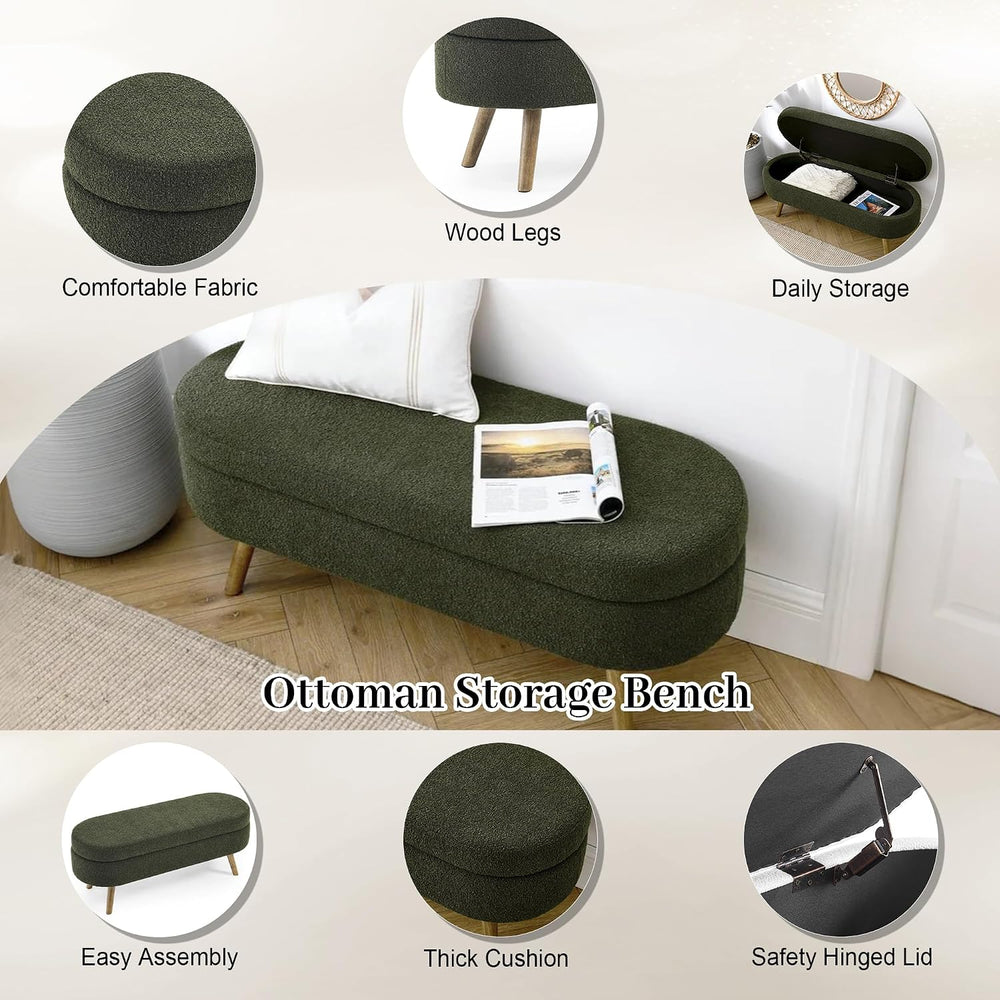 Storage Bench, 43" Storage Ottoman Bench, Shoe Storages Benches for Bedr...