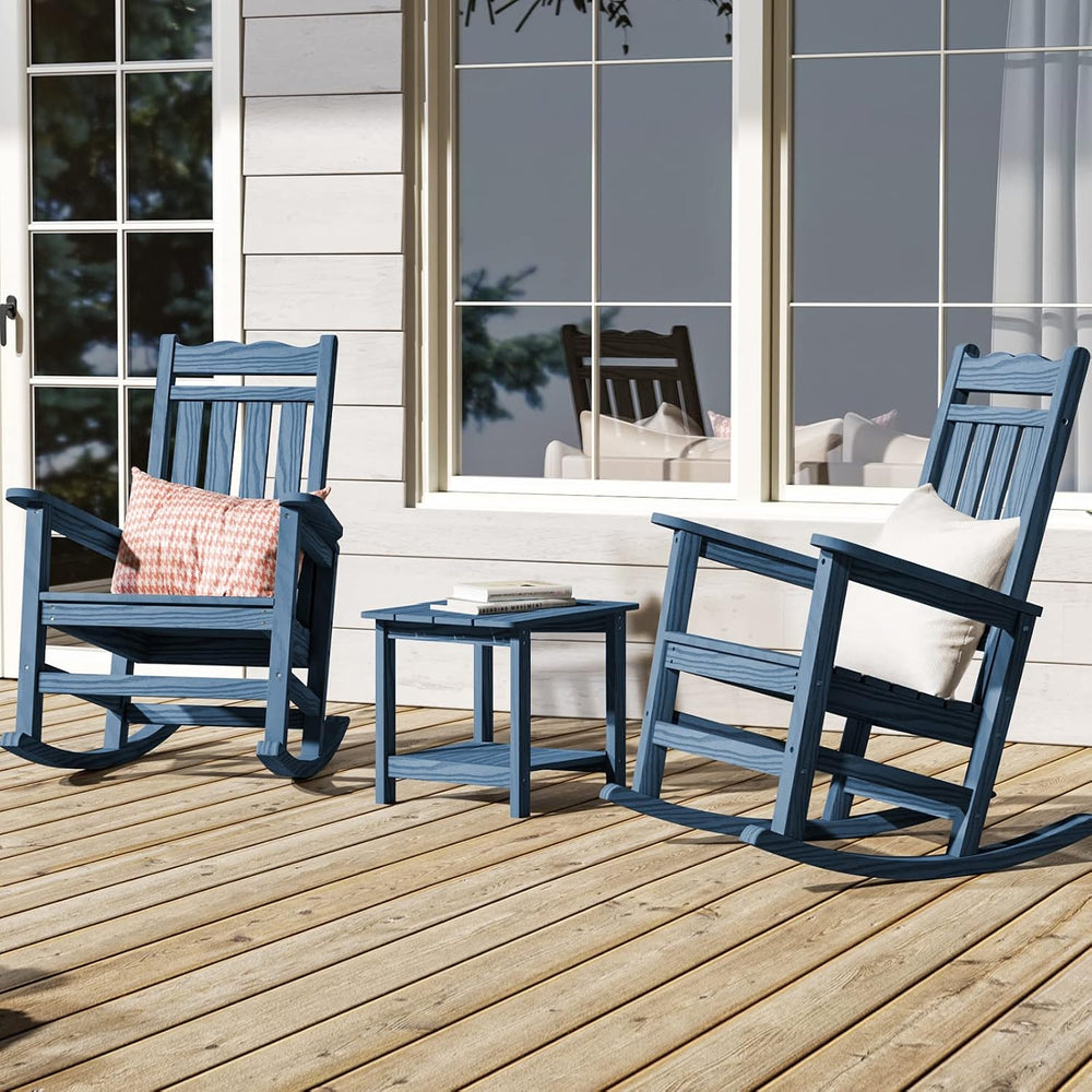 Stoog All-Weather Patio Rocking Chairs Set of 2, Outdoor Rocking Chair with 4...