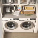 Washer Dryer Countertop, Foldable Laundry Countertop with Edge Rails - 27.5" x 54" Melamine Finish for Laundry Room Organization (Oak)