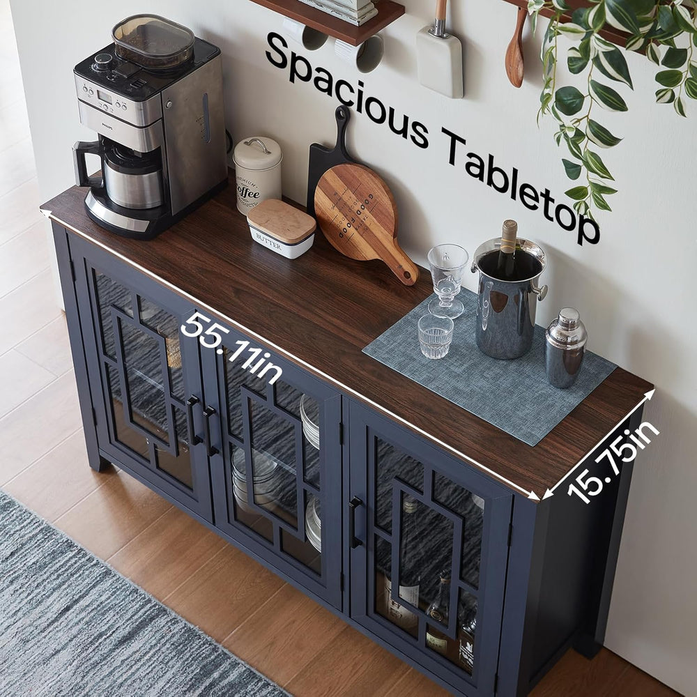 Joaxswe Large Sideboard Buffet Cabinet with Storage, 55" Farmhouse Crede...