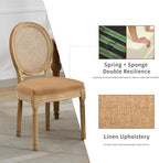 French Country Dining Chairs Set of 4, Caramel Kitchen & Dining Room Chairs Set of 4, Rattan Dining Chairs, Cane Back, Wood Legs, Sillas De Comedor (Rattan, Amber, 4Pcs)