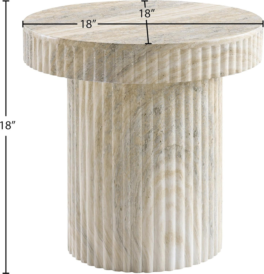 Meridian Furniture Legatto Travertine Indoor/Outdoor Concrete End Table