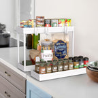 Simple Houseware 3-Tier Slim/Narrow Storage Cart with Handle, 5.5'' Wide x 27.5'' Height Rolling Organizer for Kitchen, Bathroom, Laundry Room - White