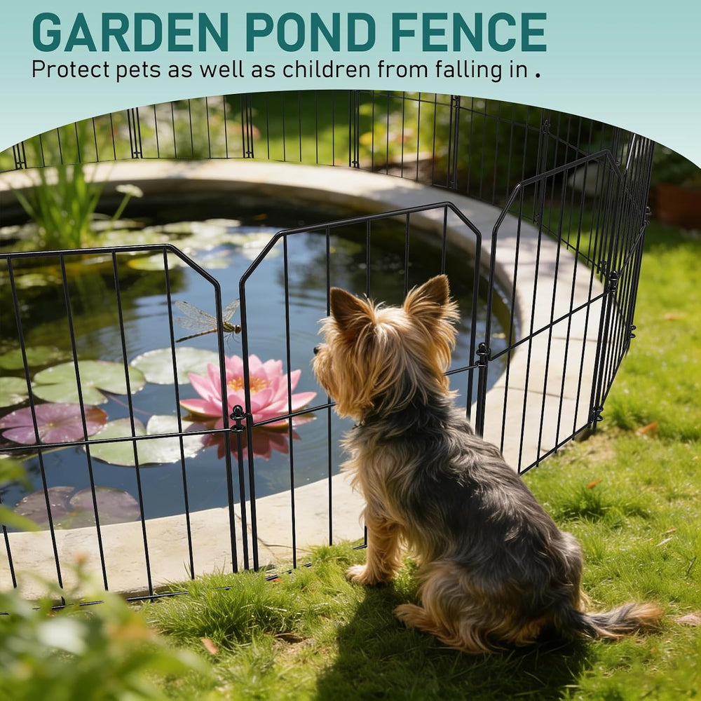 Goovilla Garden Fence, Total 25ft(L) x 24in(H), 25 Pcs, Rustproof Metal