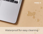 Nordik Leather Desk Mat Cable Organiser (Champagne Beige 89 X 43 cm) Premium Extended Mouse Mat for Home Office Accessories - Non-Slip Vegan Leather Desk Pad Protector & Desk Blotter Pad