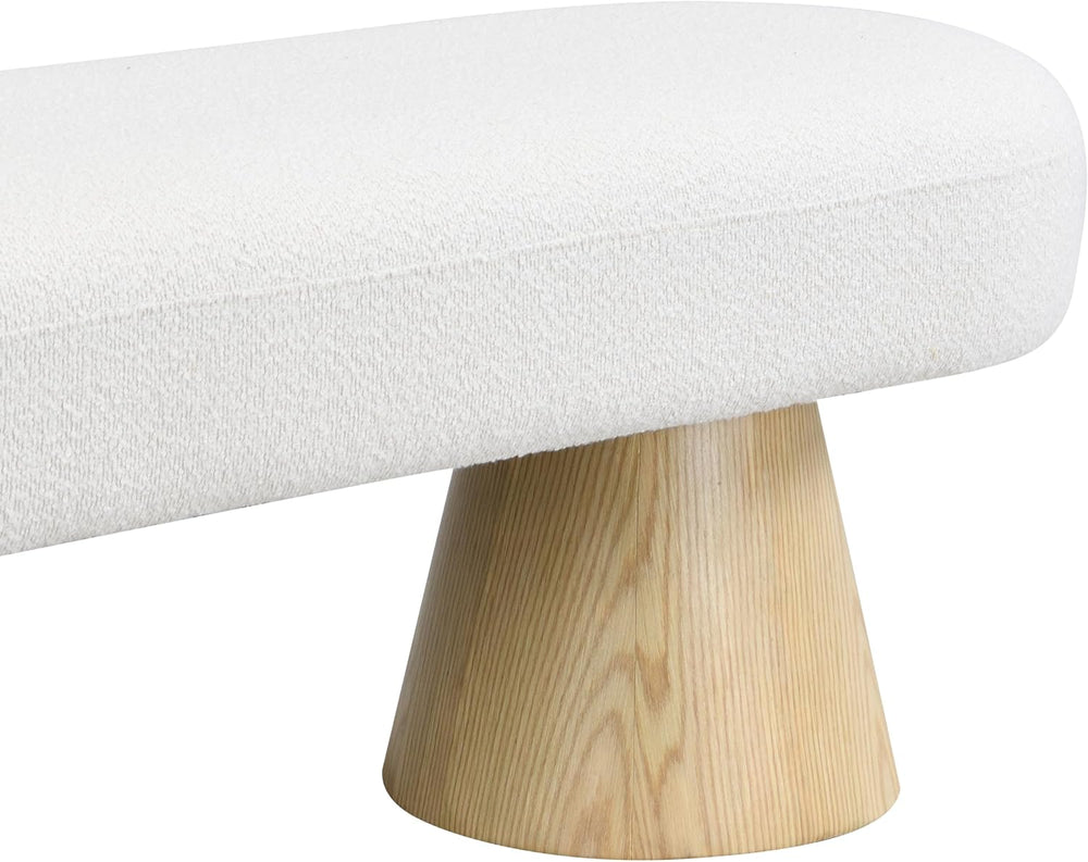 Christopher Knight Home Manila 64" Oval Dining Bench, Boucle Ottoman Ben...