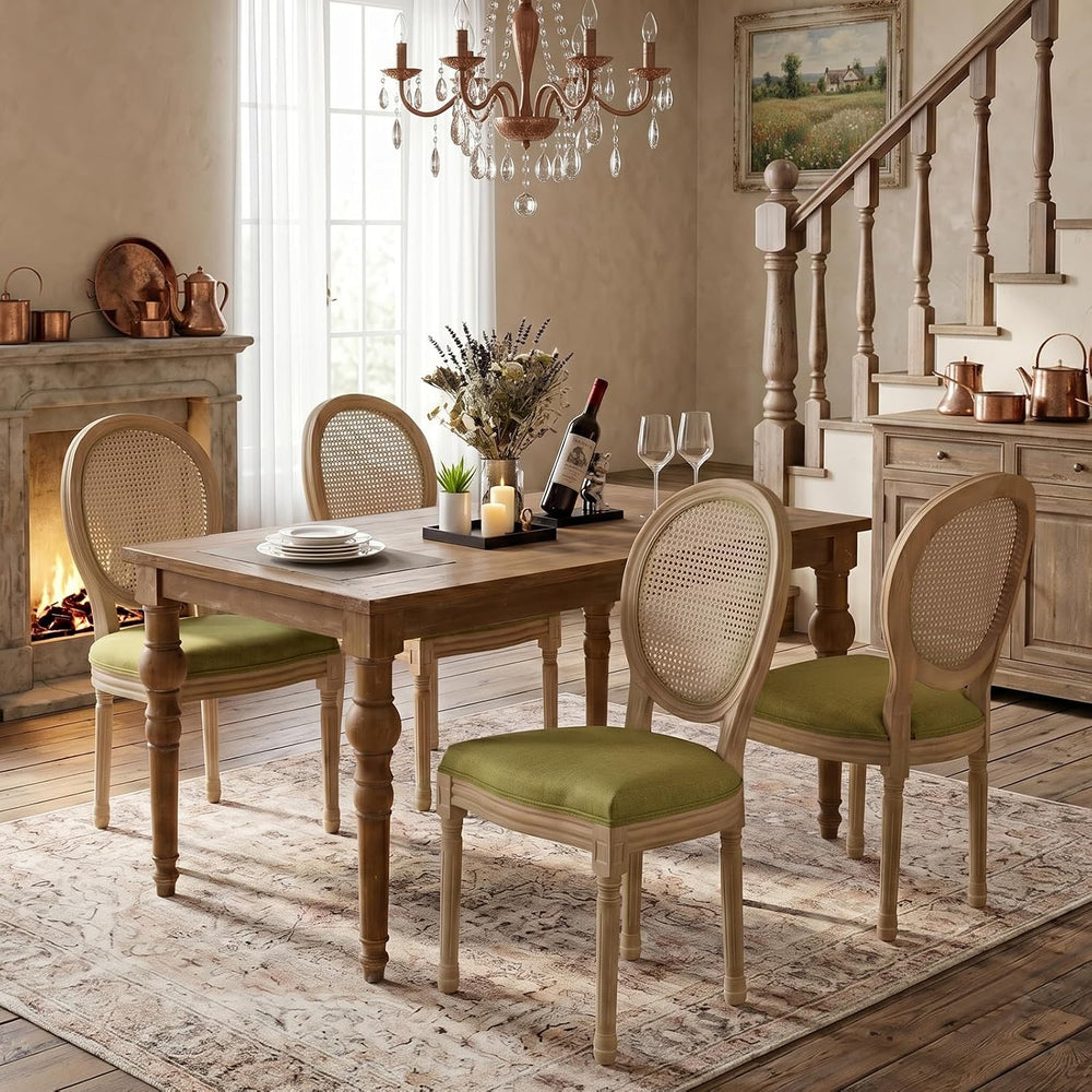SoarFlash French Dining Chairs Set of 4, Vantage Dining Chair with Round Back...