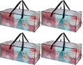 VENO 4 Pack Moving Bags Extra Large Storage Bags for College Move-In, Heavy-Duty Storage Totes, Packing Boxes, and Wardrobe Moving Supplies - Durable Laundry Bags for Clothes (Clear, 4 Pack)