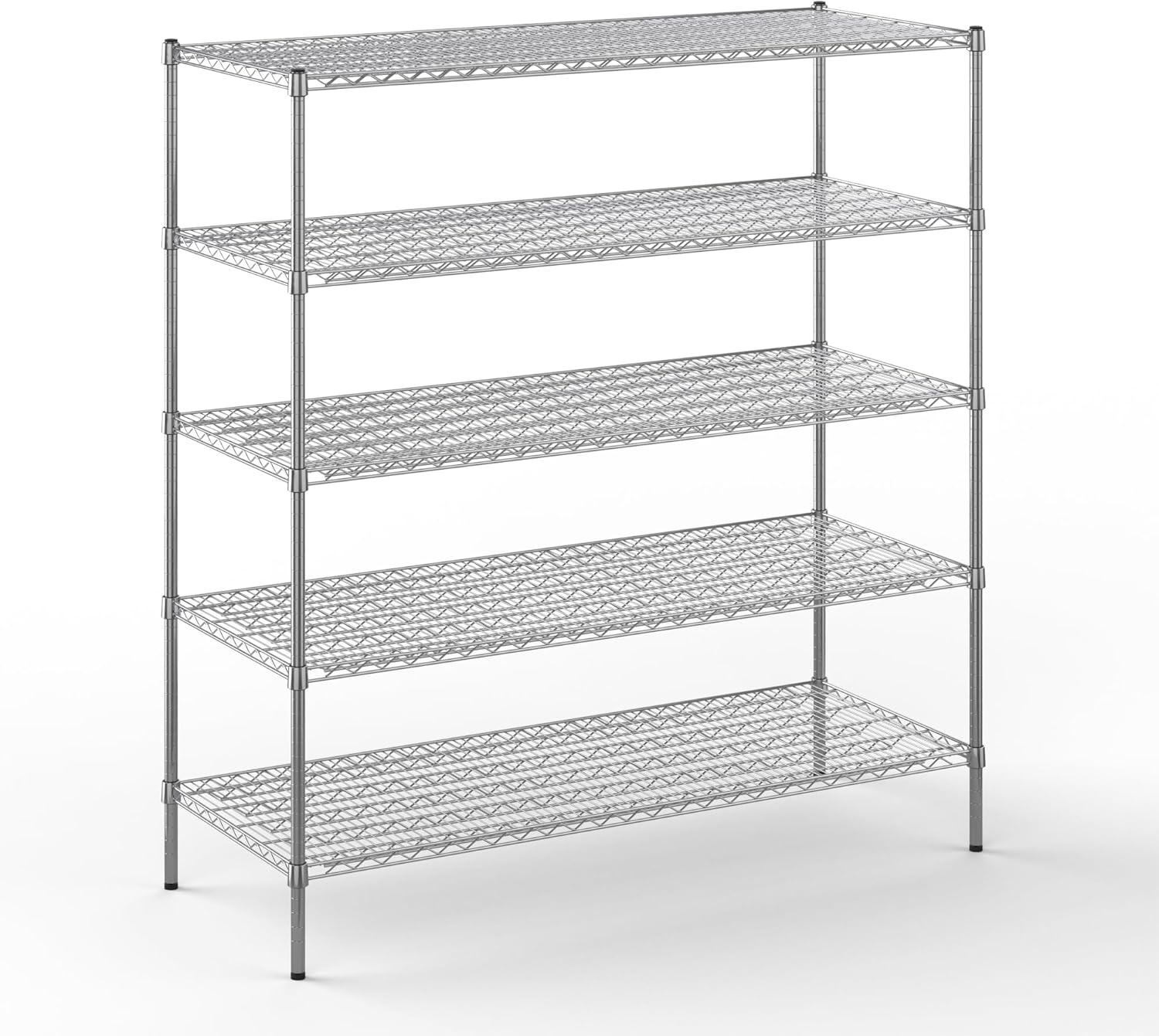 24" Deep x 60" Wide x 64" Height Wire Shelving Kit | 5-Tier | NSF Commercial Storage Rack Unit