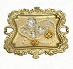 1 Pack Vintage Gold Jewelry Dish Brushed Gold Jewelry Trays ideal for holding jewelry rings and small trinkets.