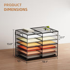 Marbrasse 7 Tier Desktop Literature Organizer, Mesh Paper Organizer Desk Organizers, File Sorter Mail Center Paper Storage Cabinet Classroom Keepers Mailbox for Office Home School, Black