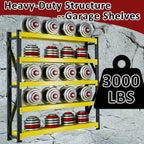 3000LBS Heavy-Duty Garage Shelving, 59" W Metal Shelves, 4-Tier Adjustable Garage Shelving Units, Storage Racks for Warehouse, Workshop