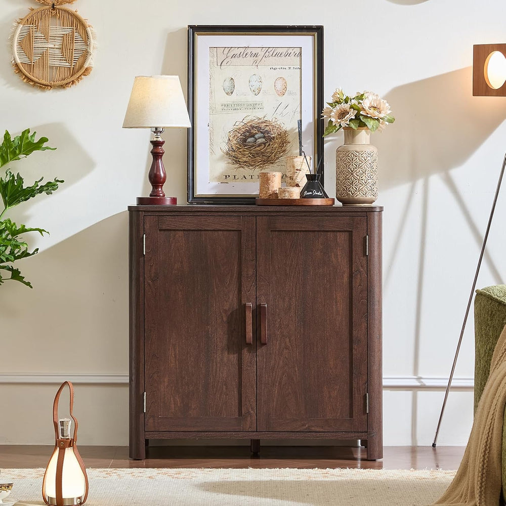 Joaxswe Sideboard Buffet Cabinet with Storage, 31.5" Arc-Shaped Credenza...