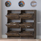 Shoe Cabinet with 6 Flip Drawers, Slim Narrow Shoe Storage Cabinet, Freestanding Shoe Organizer for Entryway, Hallway, Foyer