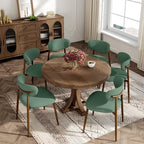 Dining Chairs Set of 4, Curved Back Kitchen Room Chairs with Metal Legs and Anti Slip Pads, Upholstered Dining Chair for Home and Restaurant, Green