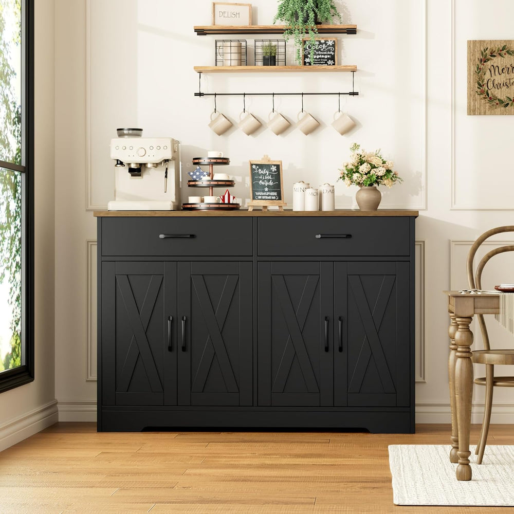 HOSTACK Buffet Cabinet with Storage, 47.2" Kitchen Sideboard Buffet with...