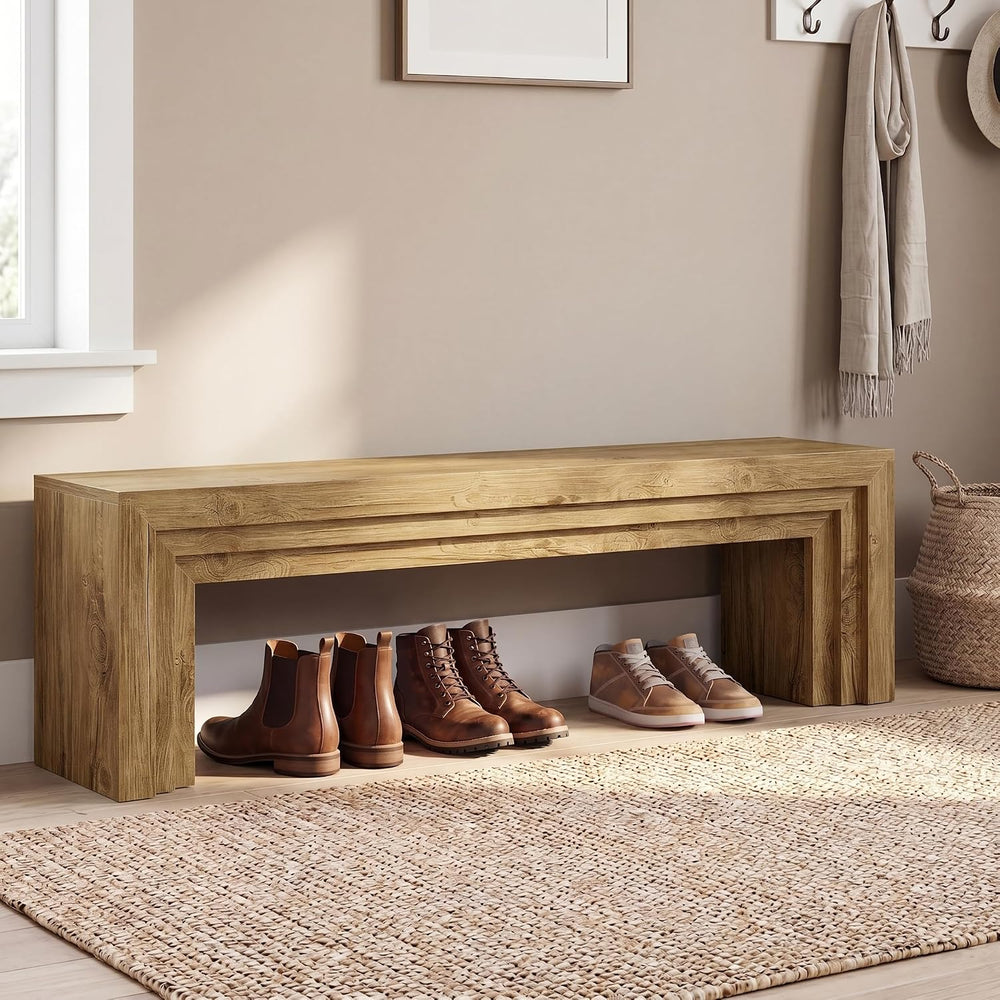Tribesigns 71'' Extra Long Shoe Storage Bench,Mid-Century Modern Entr...