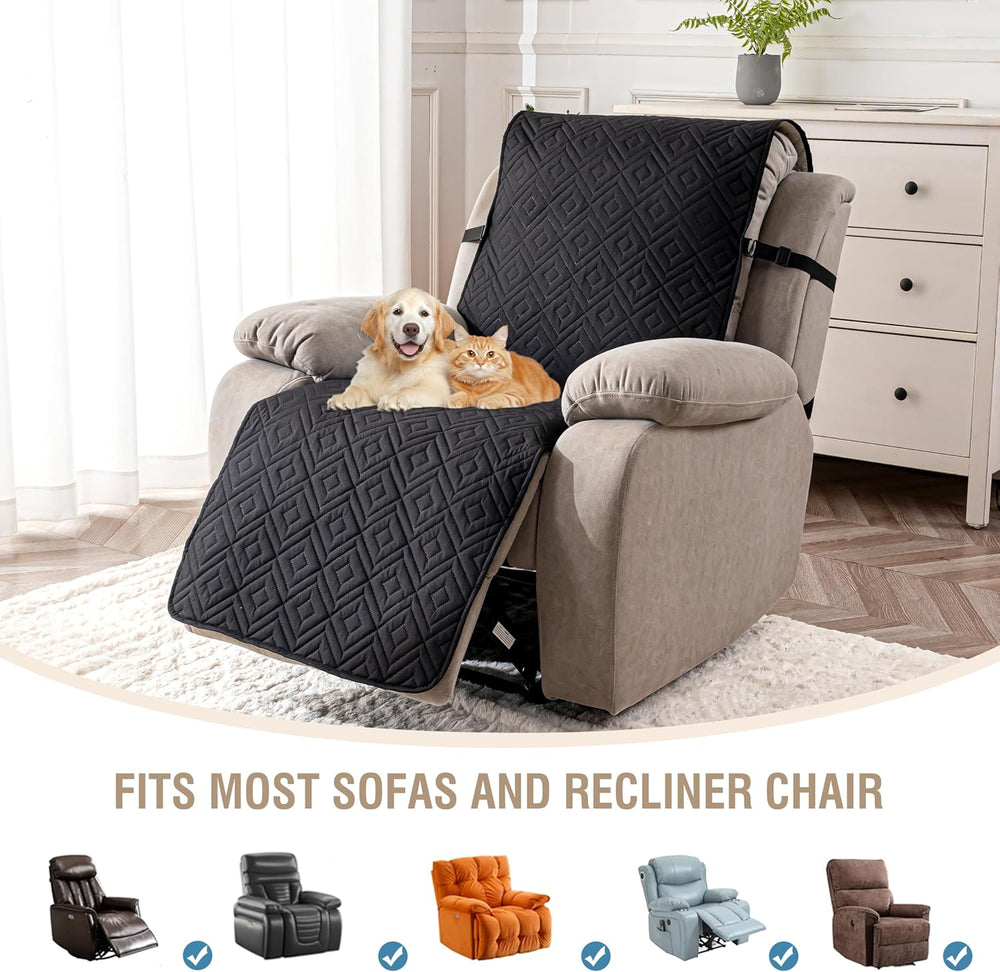Genina Waterproof Recliner Chair Cover, Non-Slip Washable, 23.6"