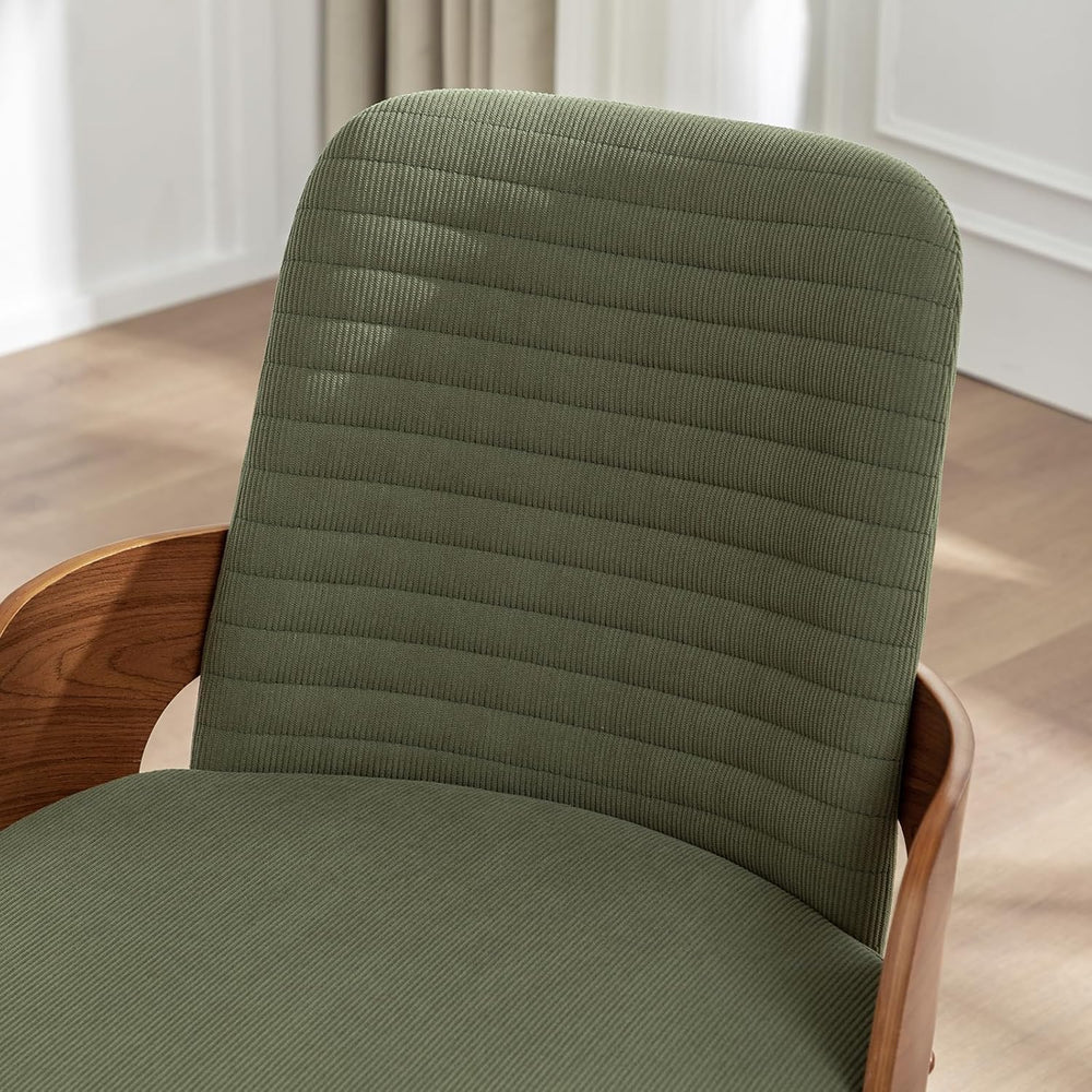Dining Room Chairs Set of 2,Mid Century Modern Kitchen Chairs,Green Corduroy ...