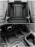 ELECFRESH 2PCS Center Console Organizer Tray for 2022 2023 2024 2025 Chevrolet Silverado Accessories, Armrest Storage Box and Center Console Storage for Chevrolet Silverado