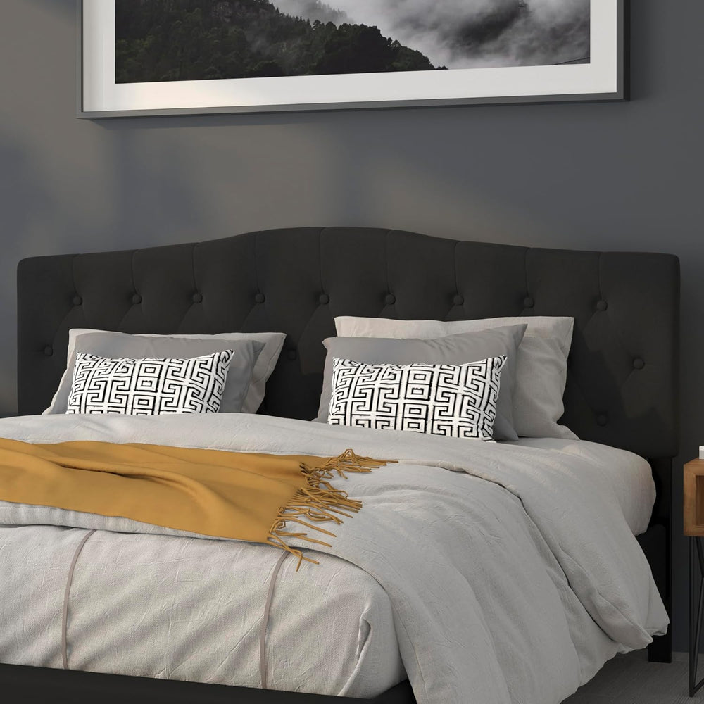 EMMA + OLIVER Black King Tufted Headboard