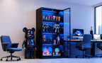 63'' Tall Glass Display Cabinet with LED Lights,Showcase with Glass Doors,4-Tier Curio Cabinet for Collectibles Bookcase,Storage Shelf, Bookcase(Black- 4 Layers, Large)