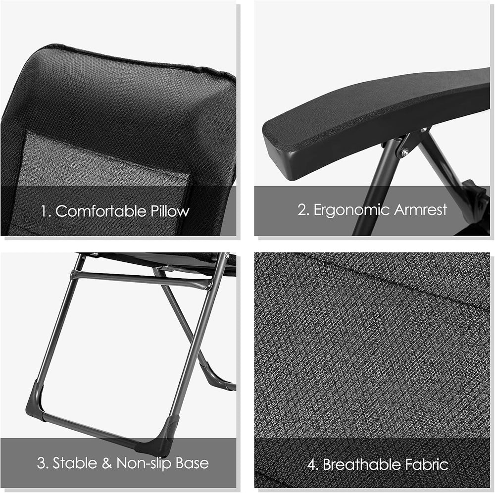 GIANTEX Set of 2 Patio Dining Chairs, Folding Patio Chairs, Outdoor Lawn Chai...