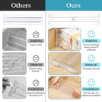 Vtopmart 12 Pack Drawer Dividers for Clothes, 4" High 13"-22" Adjustable Expandable Dresser Drawer Organizer, Clear Plastic Separators for Dresser, Baby Clothing, Underwear, Cosmetic, Toiletries