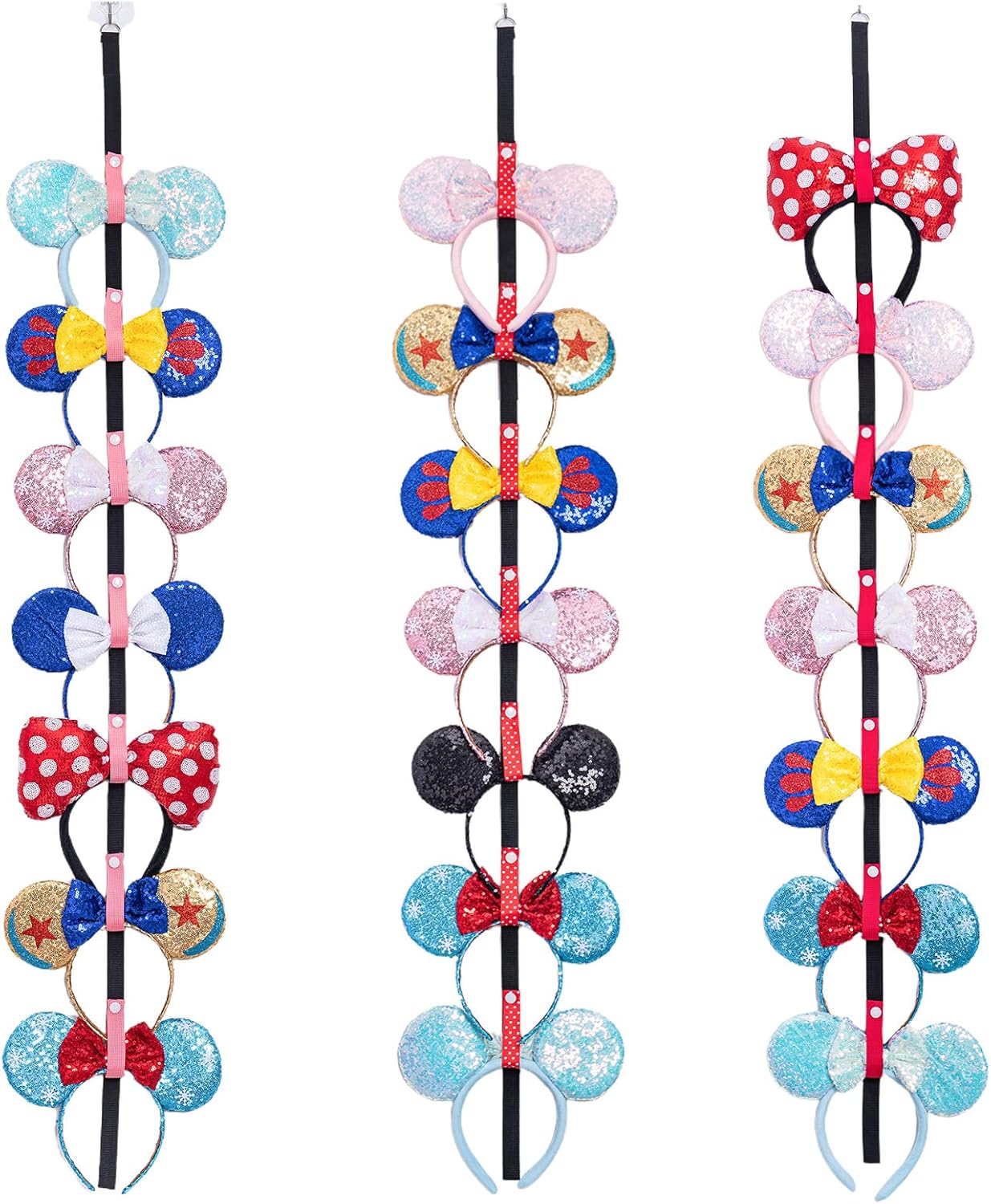 3 Pcs Mouse Ears Headband Holder Hanging Headband Organizer Bow Headpiece Hair Accessories Vertical Headband Holder Wall Display Decor