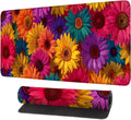 Colorful Floral Mouse Pad – Large Extended Desk Mat 31.5 x 11.8 in– Bright Rainbow Sunflower Design, Non-Slip Rubber Base, Waterproof Surface, Oversized Keyboard & Mouse Pad for Office or Gaming