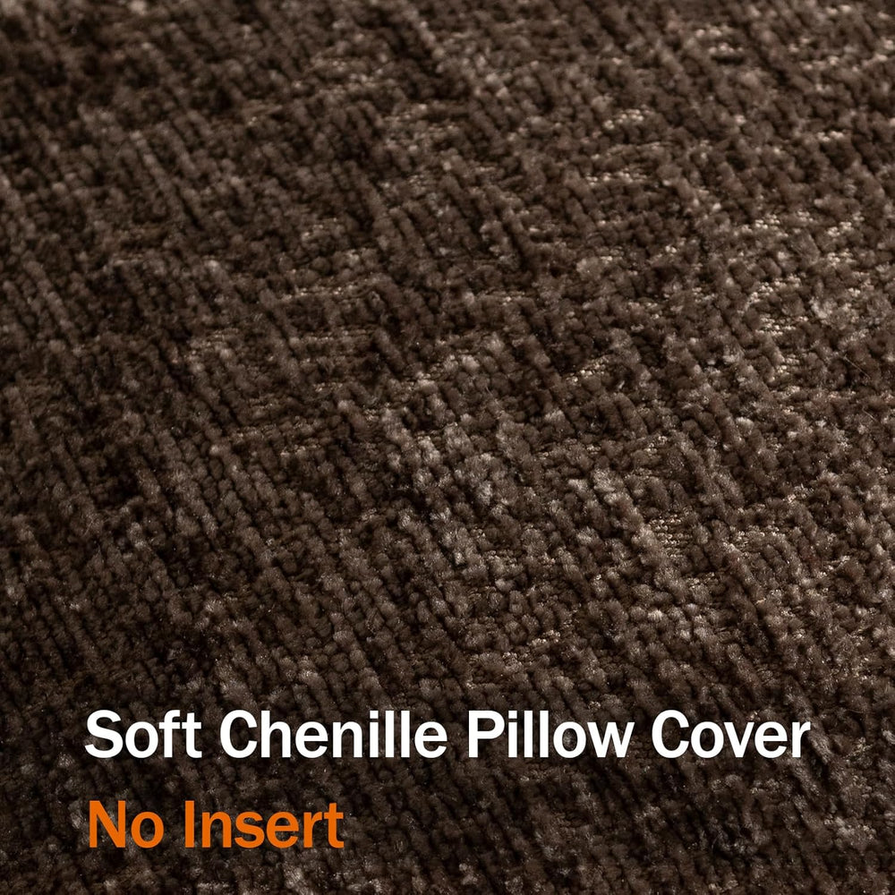 DEZENE Pack of 2 Chocolate Brown Decorative Throw Pillow Covers 20x20 Cozy So...