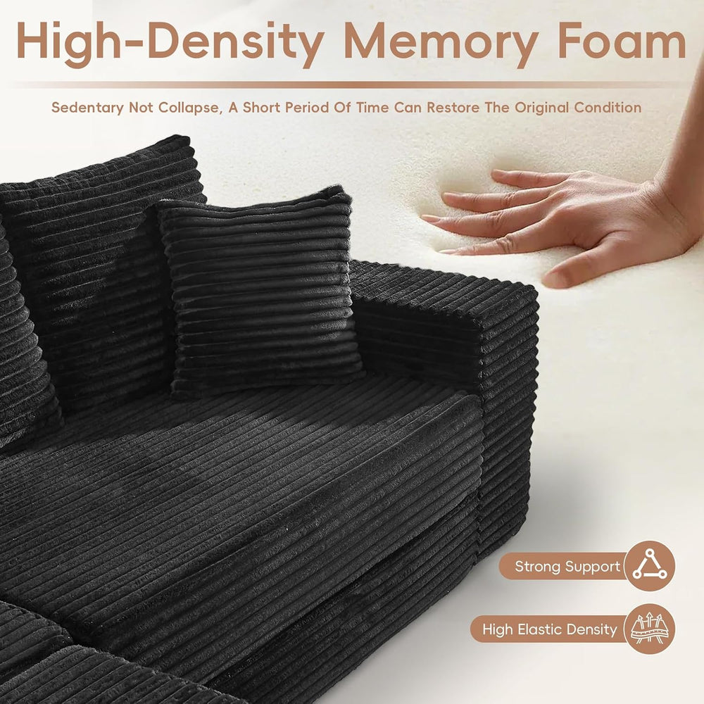 106" Modular Cloud Sofa Couch Convertible Sectional with High Density Fo...