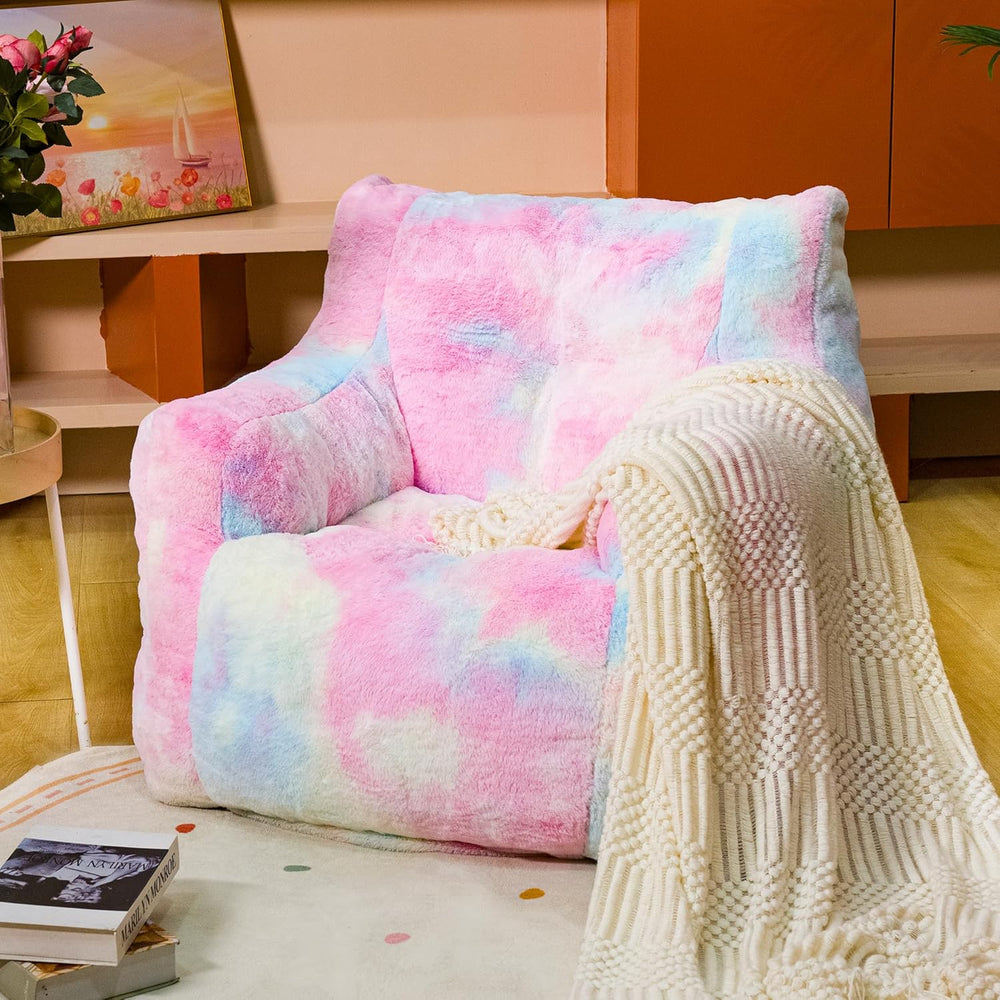 Bean Bag Chair with Filling, Faux Fur Comfy BeanBag Chairs for Teens, Adults,...