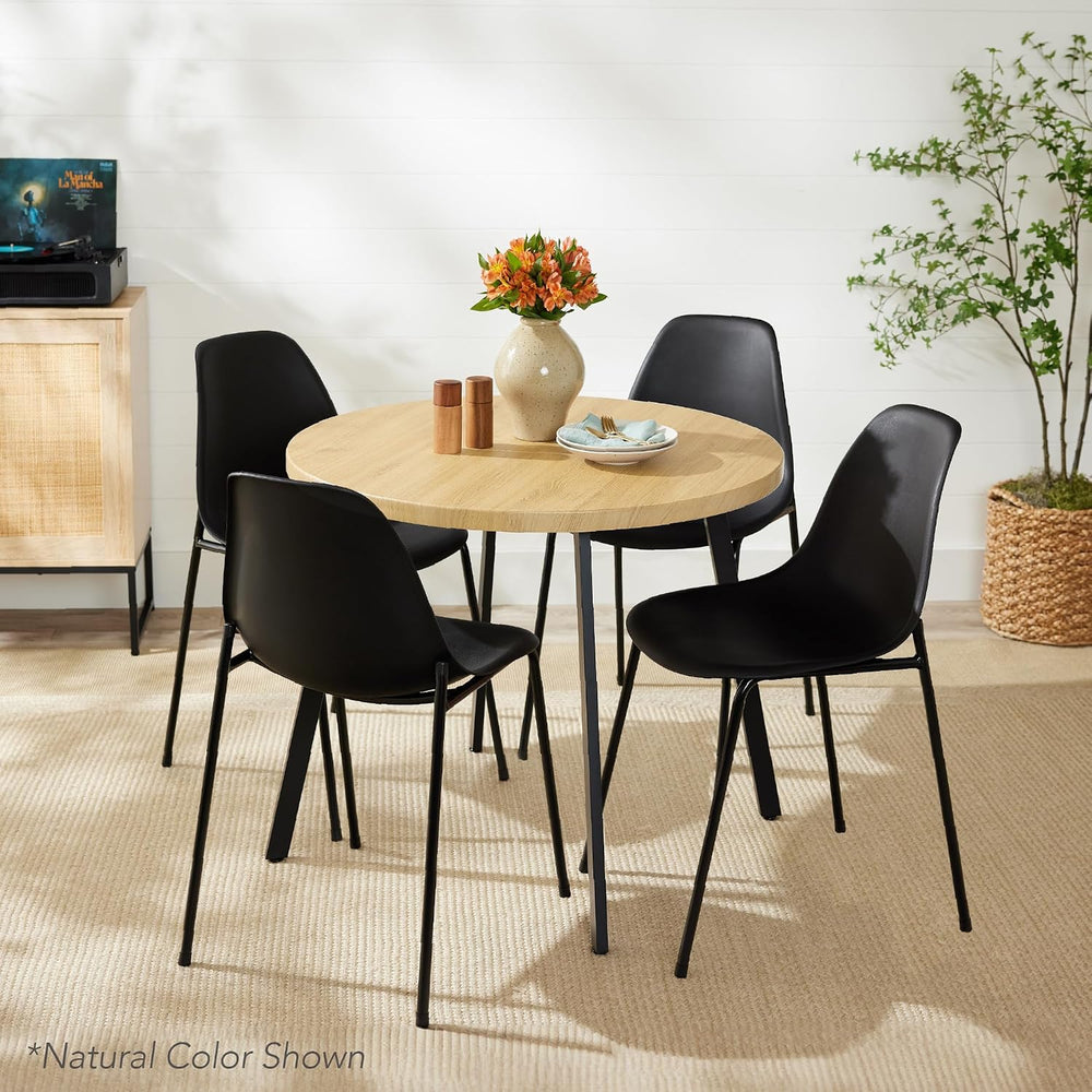 Best Choice Products Round Dining Table 35.5”, Mid-Century Modern Kitchen Tab...