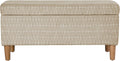 HomePop Malmo 36" Storage Bench - Tan Geometric Pattern