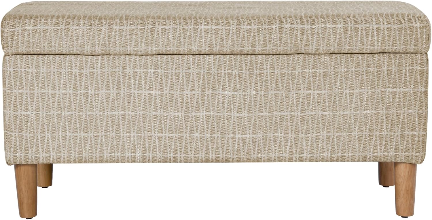 HomePop Malmo 36" Storage Bench - Tan Geometric Pattern