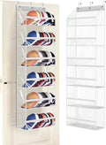 AOODA Clear Over the Door Hat Racks for Baseball Caps, Large Holds up to 72 Caps Hat Storage Organizer for Closet Wall, Deep Pockets Hanging Snapback Holder Shelves with 3 Hooks, White