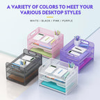 Samstar 3 Tier Purple Letter Tray Paper Organizer with Handle, Mesh Desk Organizer Paper Sorter File Rack Shelves, Purple