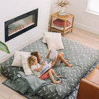 CordaRoy's Corduroy Bean Bag Chair, Convertible Chair Folds from Bean Bag to Lounger, As Seen on Shark Tank, Rainforest - Full Size